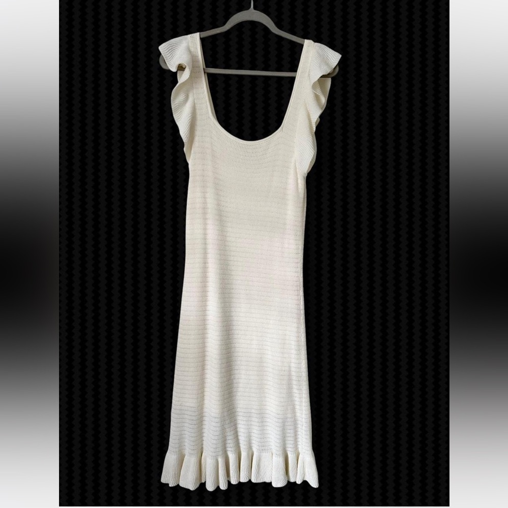 House of Harlow 1960 Cream Ruffle Sleeve Mini Dress